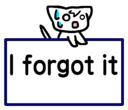 Emoticon cat placard(English) sticker #4864846