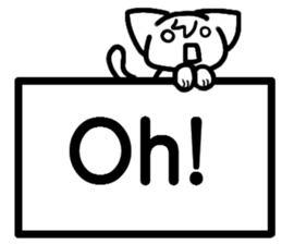 Emoticon cat placard(English) sticker #4864847