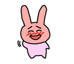 happy pink rabbit (English) sticker #4866825