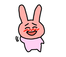 happy pink rabbit (English) sticker #4866825