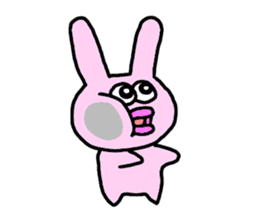 happy pink rabbit (English) sticker #4866826
