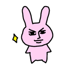 happy pink rabbit (English) sticker #4866827