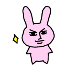 happy pink rabbit (English) sticker #4866827