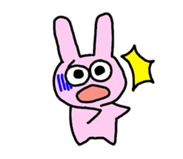 happy pink rabbit (English) sticker #4866829