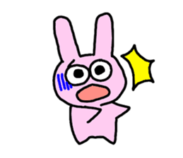 happy pink rabbit (English) sticker #4866829