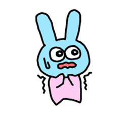 happy pink rabbit (English) sticker #4866830