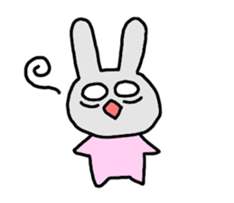 happy pink rabbit (English) sticker #4866831