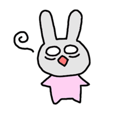 happy pink rabbit (English) sticker #4866831