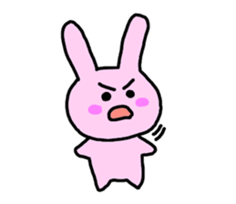 happy pink rabbit (English) sticker #4866832