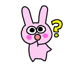 happy pink rabbit (English) sticker #4866833