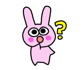 happy pink rabbit (English) sticker #4866833