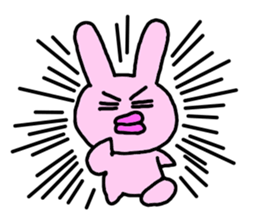 happy pink rabbit (English) sticker #4866835