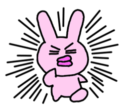 happy pink rabbit (English) sticker #4866835