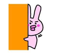 happy pink rabbit (English) sticker #4866836