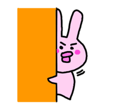 happy pink rabbit (English) sticker #4866836