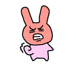 happy pink rabbit (English) sticker #4866837