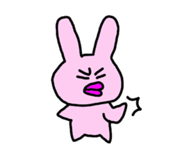 happy pink rabbit (English) sticker #4866839