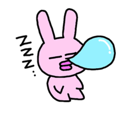 happy pink rabbit (English) sticker #4866841