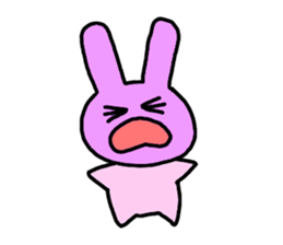 happy pink rabbit (English) sticker #4866842