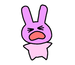 happy pink rabbit (English) sticker #4866842
