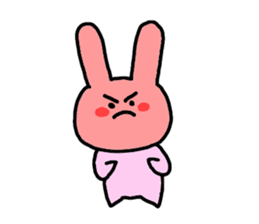 happy pink rabbit (English) sticker #4866843