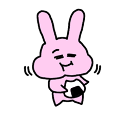 happy pink rabbit (English) sticker #4866844