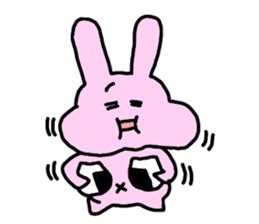 happy pink rabbit (English) sticker #4866845