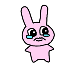 happy pink rabbit (English) sticker #4866846