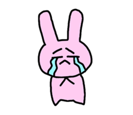 happy pink rabbit (English) sticker #4866847