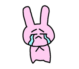 happy pink rabbit (English) sticker #4866847