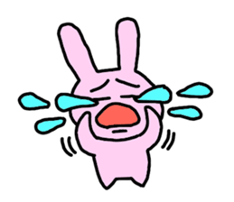 happy pink rabbit (English) sticker #4866848