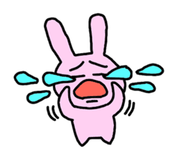 happy pink rabbit (English) sticker #4866848