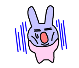 happy pink rabbit (English) sticker #4866849