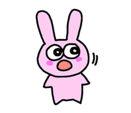 happy pink rabbit (English) sticker #4866850