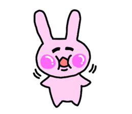 happy pink rabbit (English) sticker #4866851