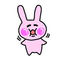 happy pink rabbit (English) sticker #4866851