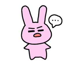 happy pink rabbit (English) sticker #4866852