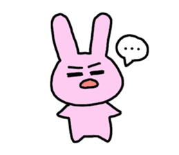 happy pink rabbit (English) sticker #4866852