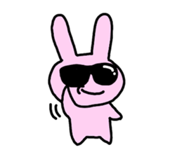 happy pink rabbit (English) sticker #4866853