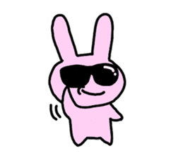 happy pink rabbit (English) sticker #4866853