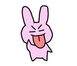 happy pink rabbit (English) sticker #4866854