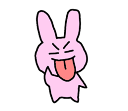 happy pink rabbit (English) sticker #4866854