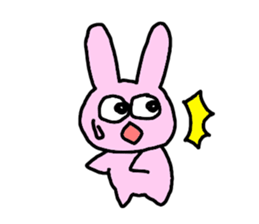 happy pink rabbit (English) sticker #4866855