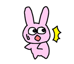 happy pink rabbit (English) sticker #4866855