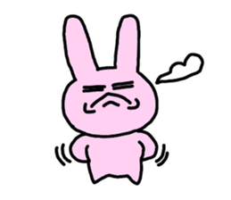 happy pink rabbit (English) sticker #4866856