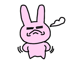 happy pink rabbit (English) sticker #4866856
