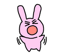 happy pink rabbit (English) sticker #4866857