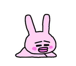 happy pink rabbit (English) sticker #4866858