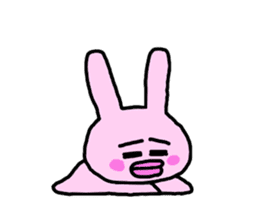 happy pink rabbit (English) sticker #4866858