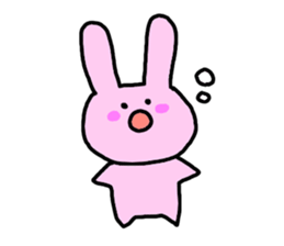 happy pink rabbit (English) sticker #4866860
